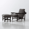 Stilt armchair and ottoman