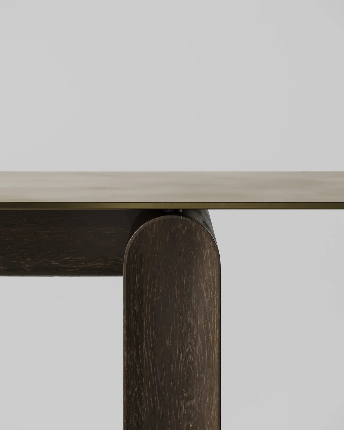 Tonkin Console Seared oak antique brass
