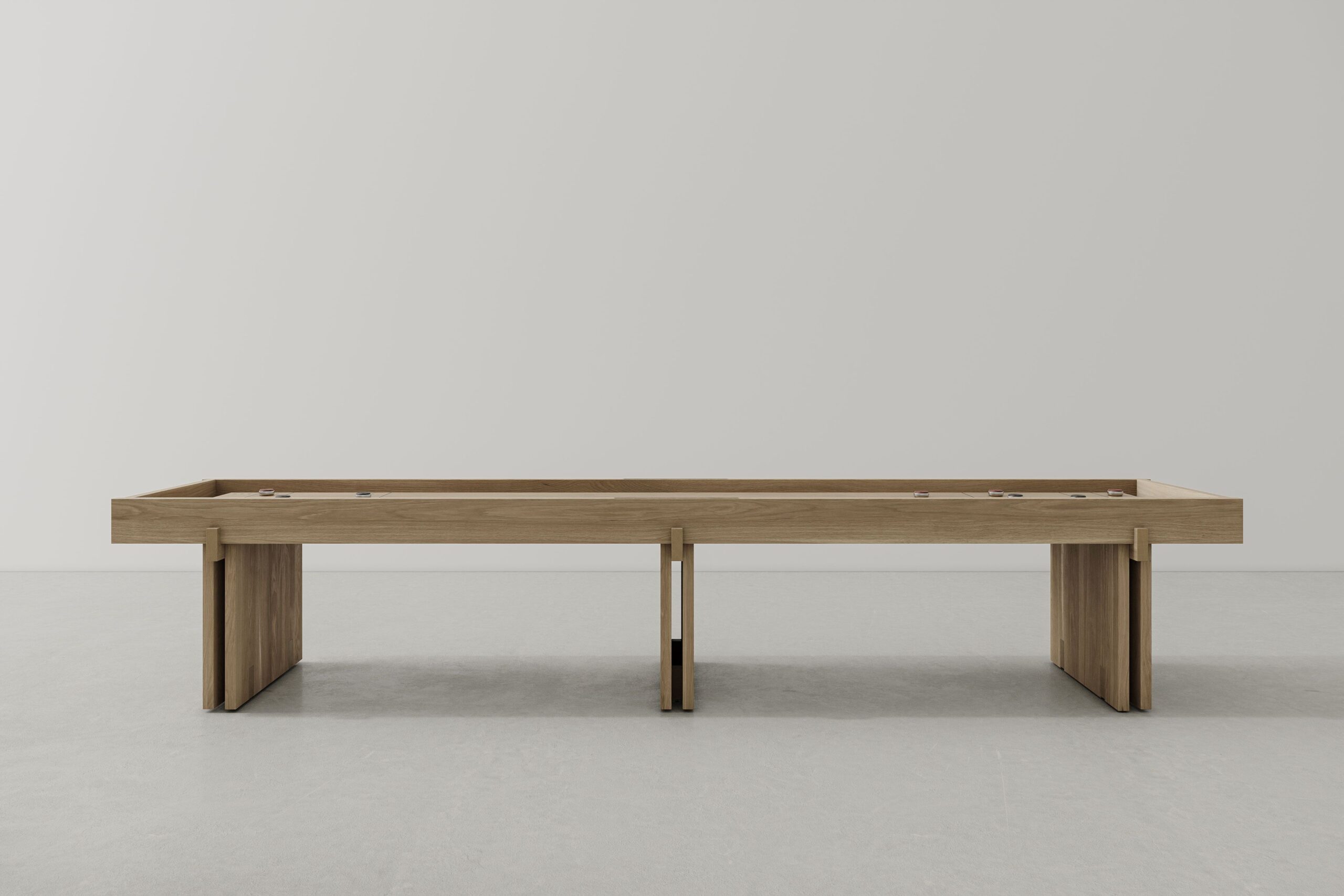 Dunke Design DINH SHUFFLEBOARD LARGE_RAW OAK_PUTTY low DINH Shuffleboard table raw oak