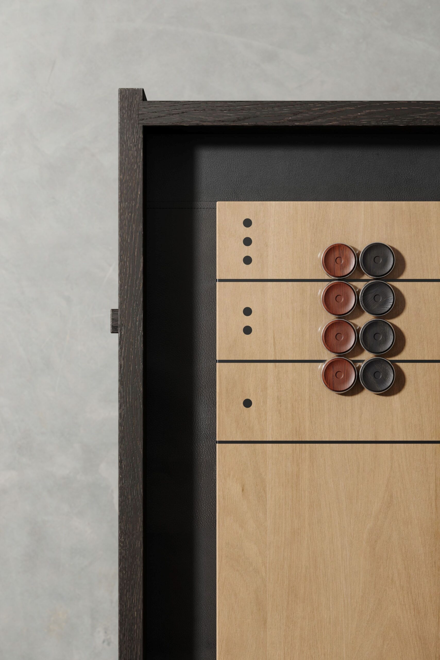 Dinh Shuffleboard table Dark seared Oak