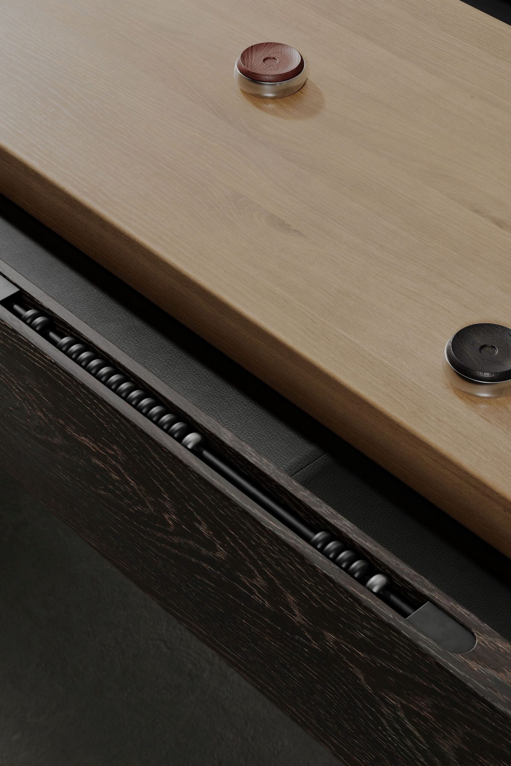 Dinh Shuffleboard table Dark seared Oak