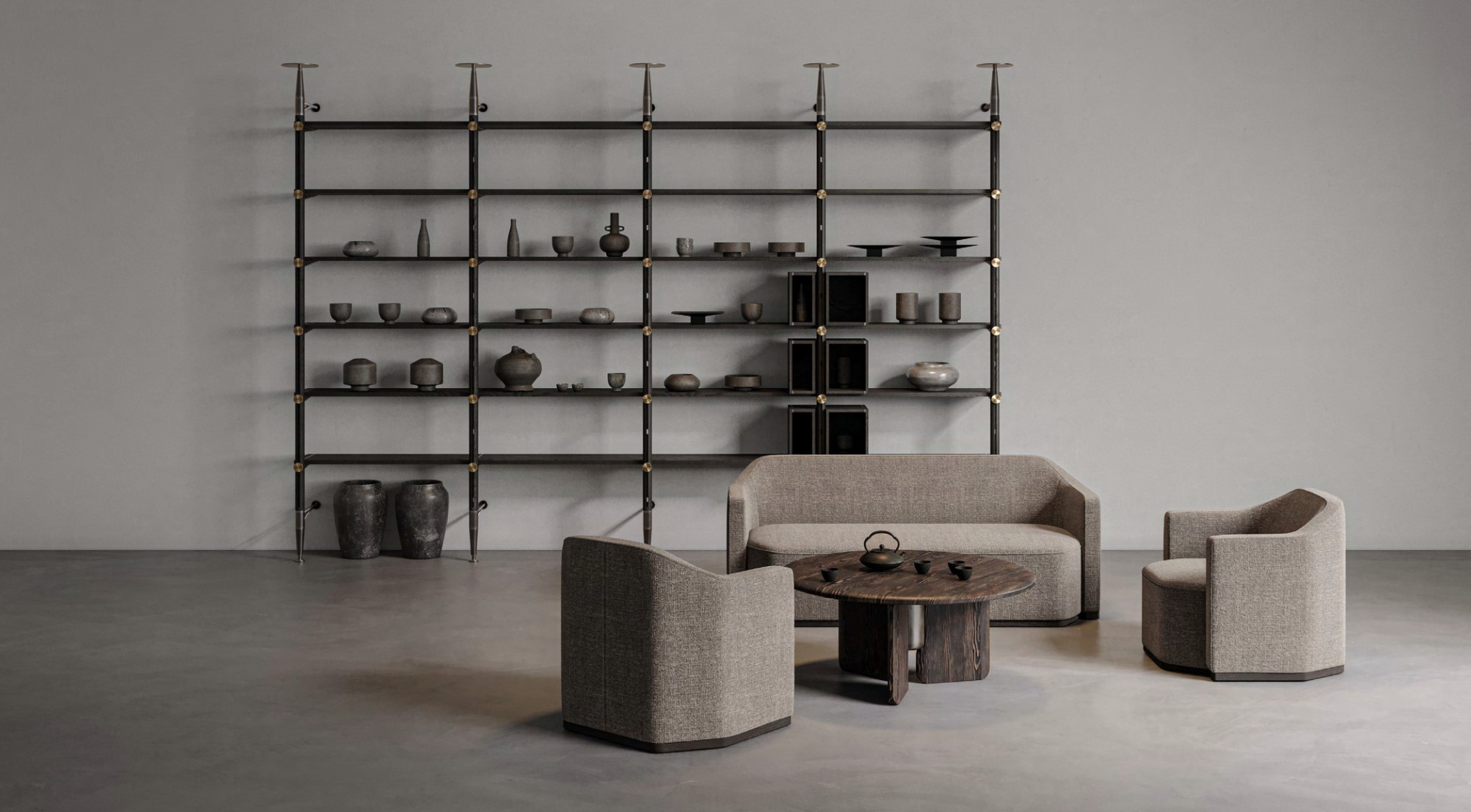 Dunke Design Bagua and Inumbra room Bagua Sofa and Inumbra wall unit District Eight