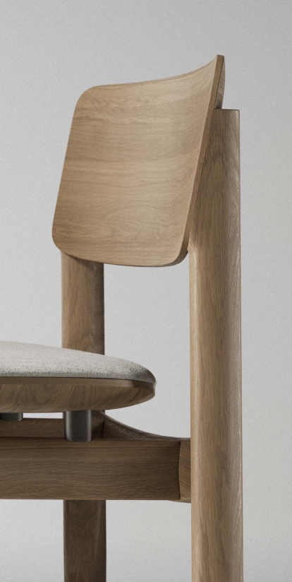 Bow dining with wooden backrest