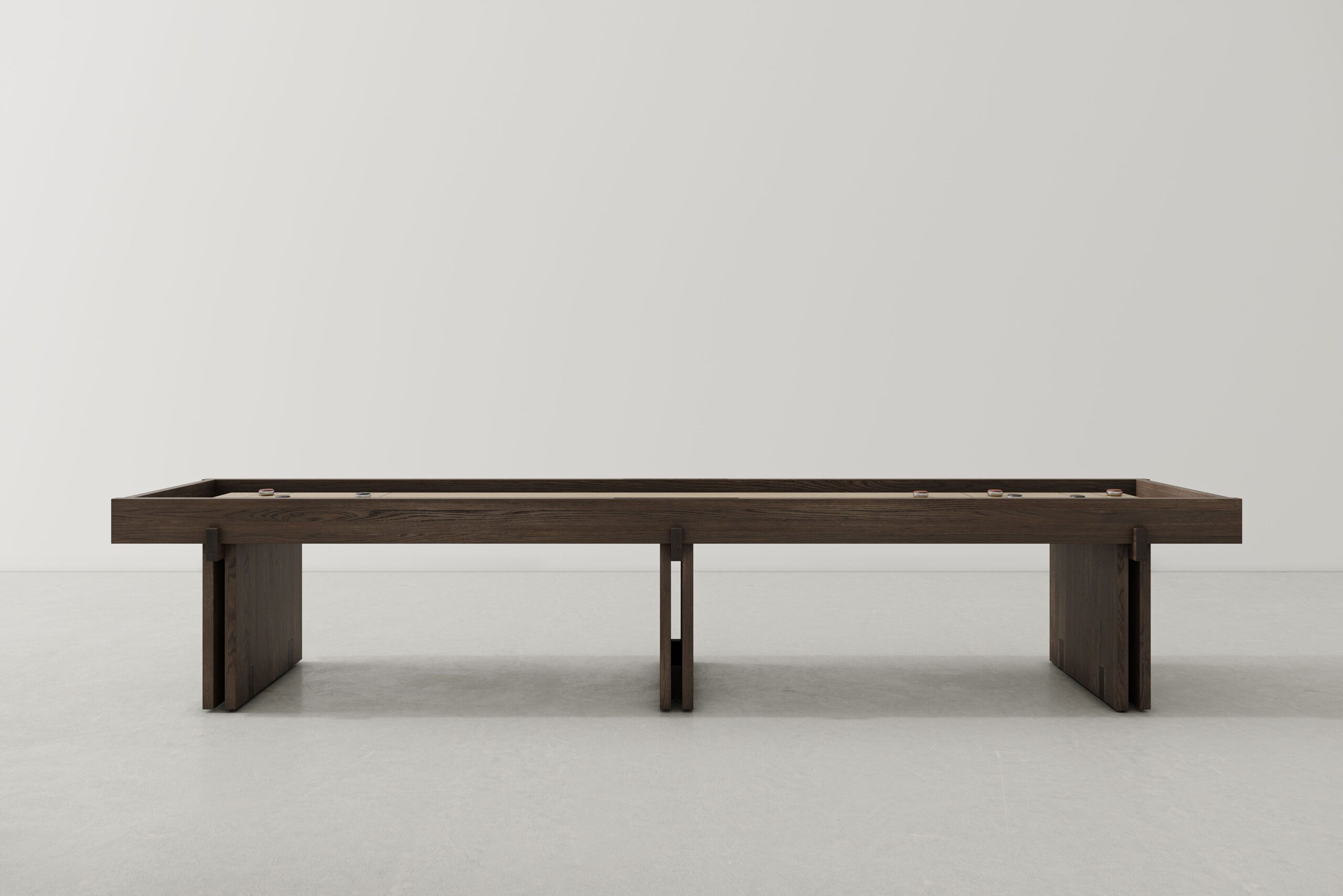 Dunke Design Shuffleboard Large Smoked oak ink black DINH Shuffleboadr table smoked oak