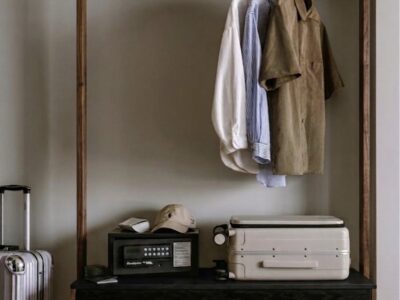 THEO WALL UNIT CLOTHING RAIL WITH DRAWER
