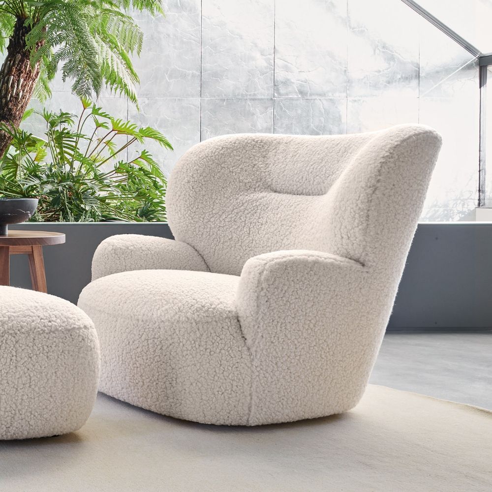 Dunke Design loll-09-g-swivelling-bear-fabric Loll Armchair Gervasoni